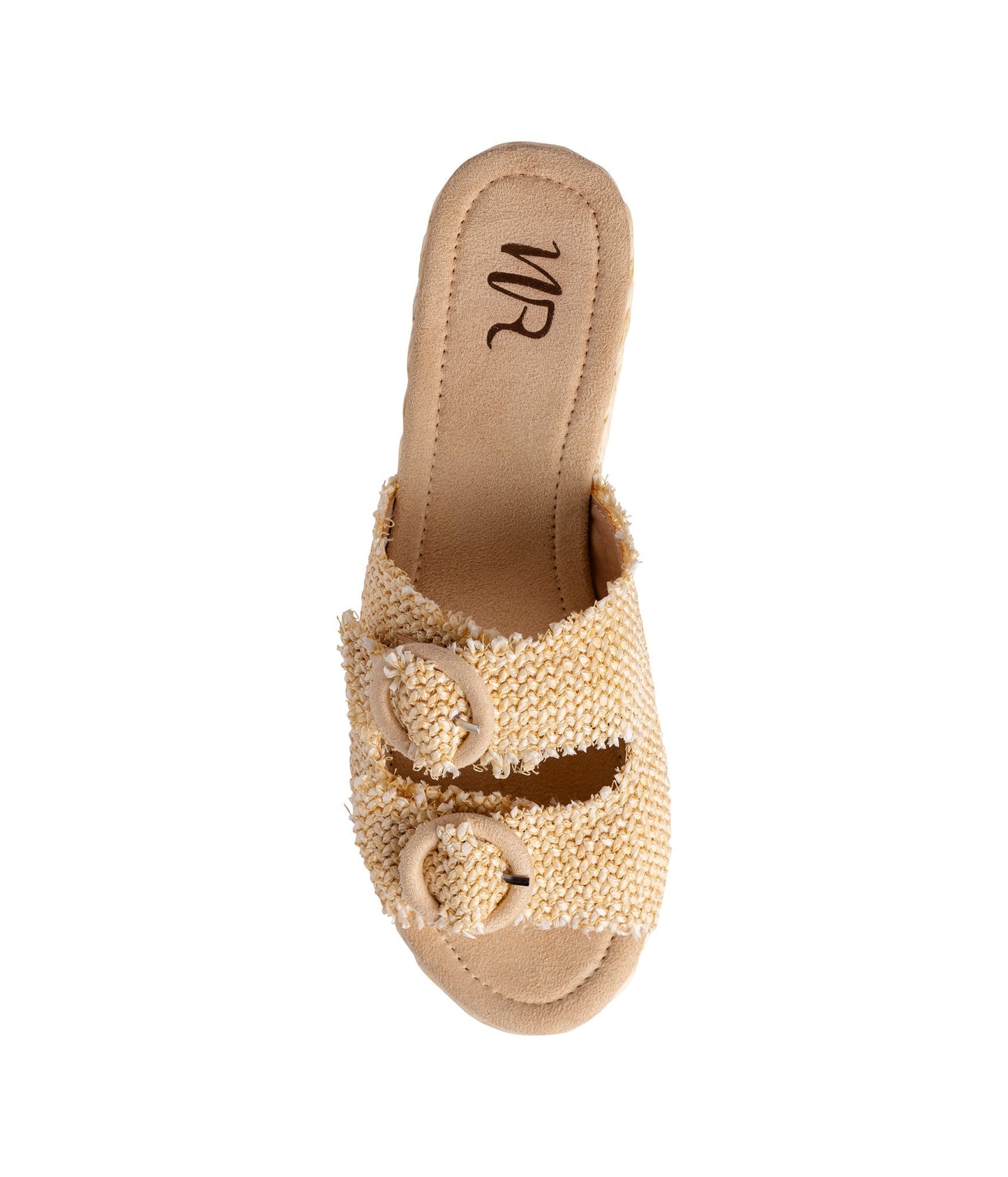 Eriwen Buckle Wedge in Cream - Loving God
