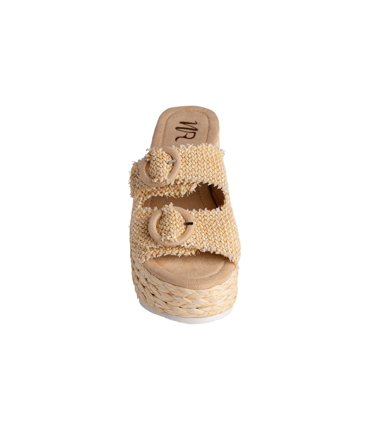 Eriwen Buckle Wedge in Cream - Loving God