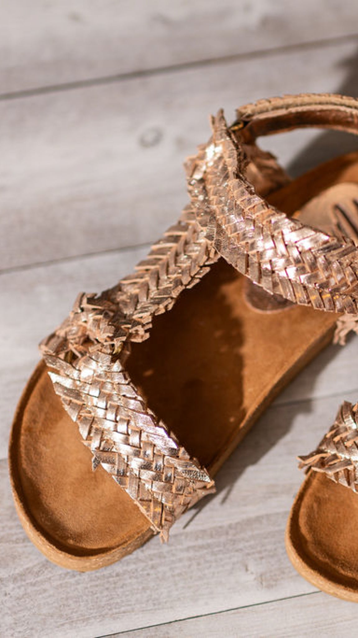 River Dance Woven Sandal in Champagne - Loving God