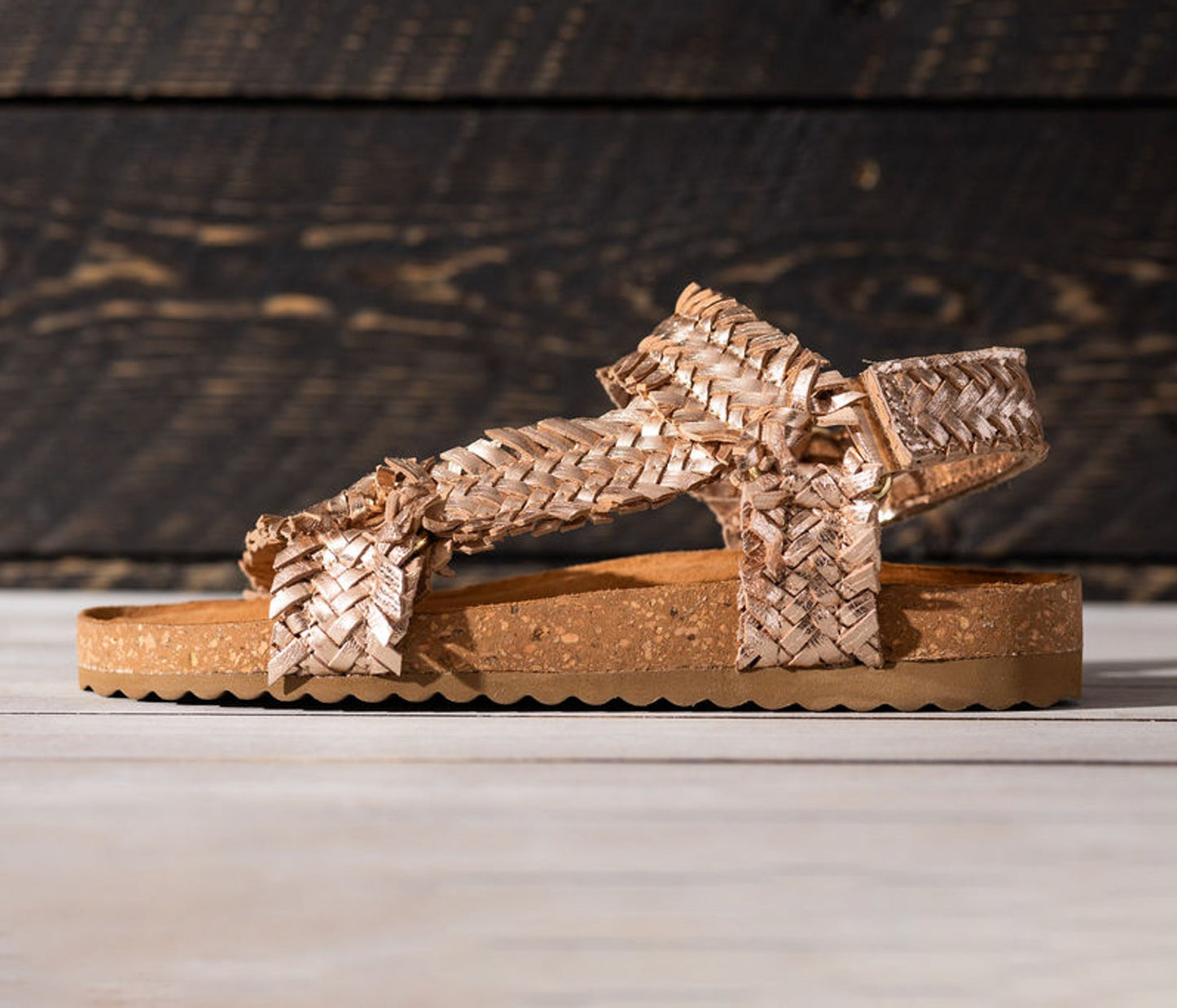 River Dance Woven Sandal in Champagne - Loving God