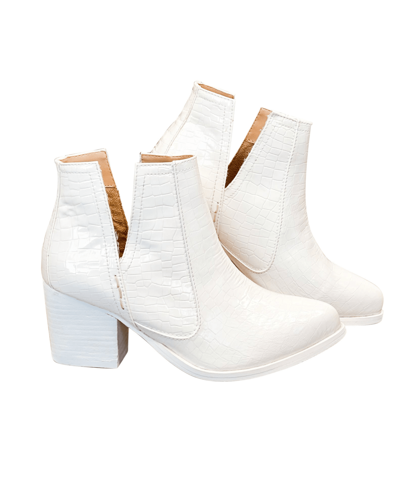Tarim Bootie in White Croc - Loving God