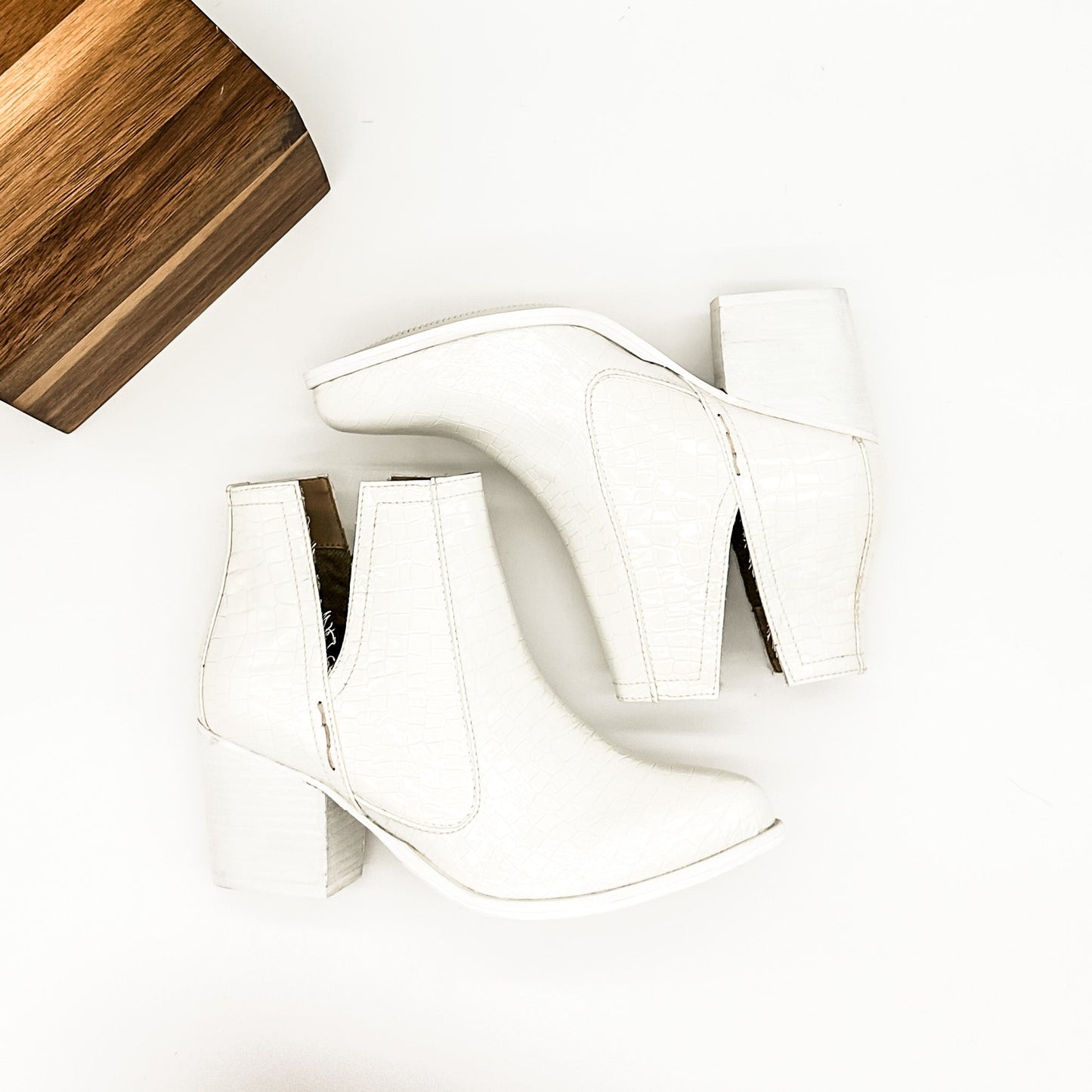 Tarim Bootie in White Croc - Loving God