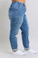 Clayton High Rise Cuffed Cargo Denim Jogger - Loving God
