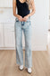 Dory High Waist Mineral Wash Raw Hem Wide Leg Jeans - Loving God