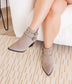 Elsa Leather Ankle Boot in Taupe - Loving God