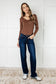 Jacqueline Mid Rise Frayed Hem Straight Leg Jean - Loving God