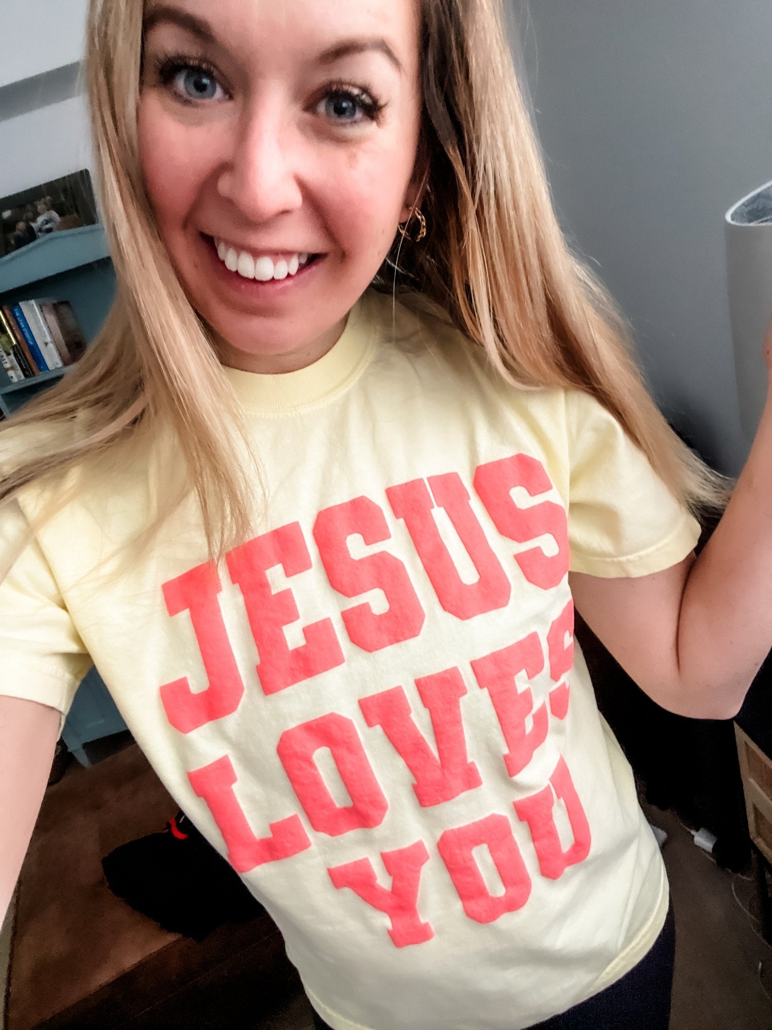 Loving God | Jesus Loves You Comfort Colors Christian Tee Oversized Garment Dyed Womenswear - Loving God