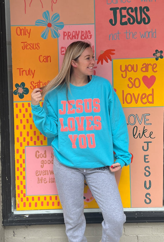 Loving God | Jesus Loves You Crewneck - Loving God