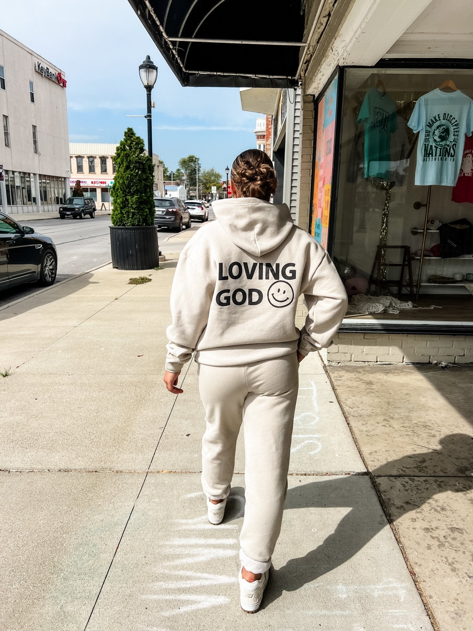 Loving God | Puff Smile Hooded Unisex Sweatshirt - Loving God