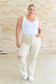 Selena High Rise Distressed 90's Straight Jeans in Bone - Loving God