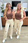 Selena High Rise Distressed 90's Straight Jeans in Bone - Loving God