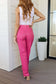 Tanya Control Top Faux Leather Pants in Hot Pink - Loving God